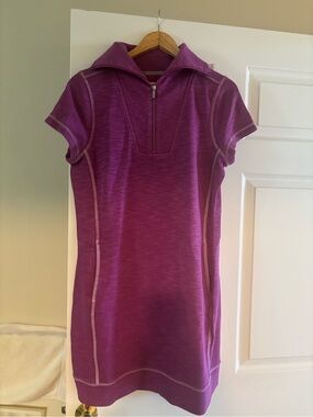 Tommy Bahama Short Sleeve Zip Collar Dress - Purple